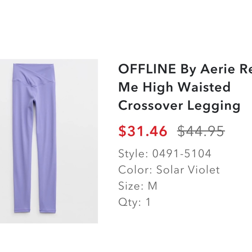 Aerie high-waisted crossover leggings